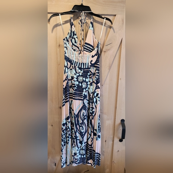 SKY BRAIDED HALTER HI/LOW MAXI DRESS - Picture 3 of 5